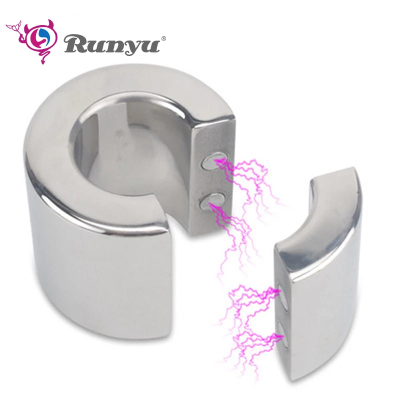 Runyu Stainless Steel Scrotum Weight Erection Ring Masturbation Metal Locking Sperm Ring Binding Penis Male Training Supplies