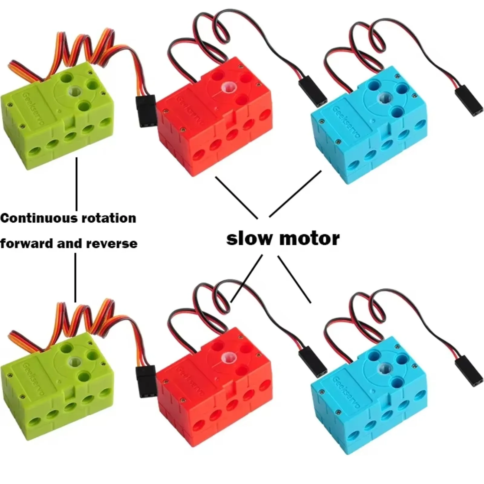 4PCS Continuous Rotation Servo Motor Kit 0.7KG-2.0KG Torque 360° PWM Control for Microbit/Arduino/Legoeds Robotics