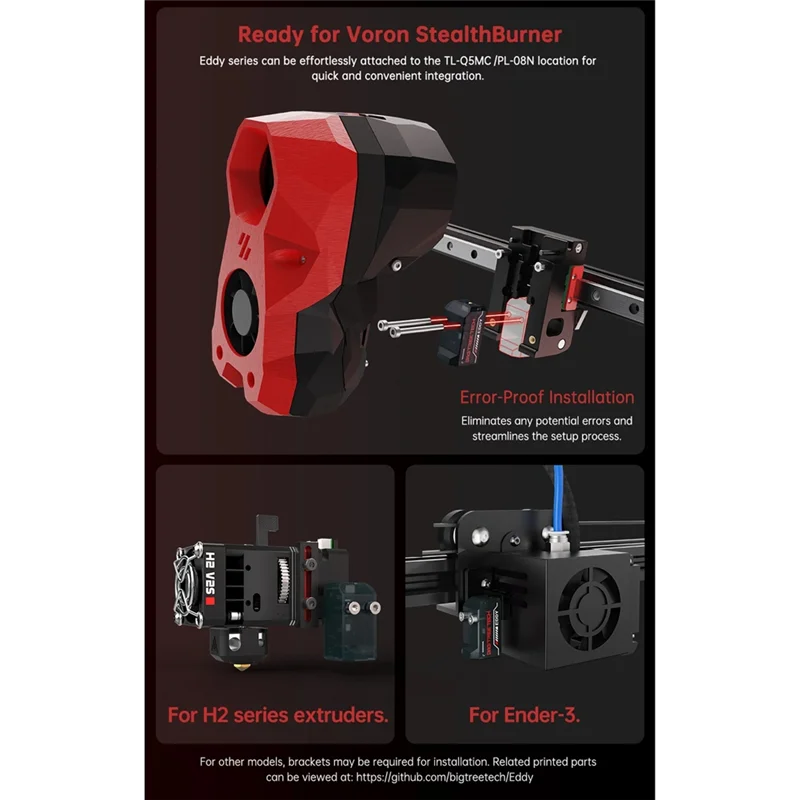 مستشعر التسوية التلقائي من BIGTREETECH Eddy عالي السرعة لـ Voron 2.4 Stealthburner Trident Vzbot VZ رأس الطباعة Klipper Bltouch