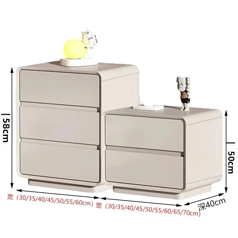 

High-End Solid Wood Bedside Table Painted Small Storage Unit for Household Decor