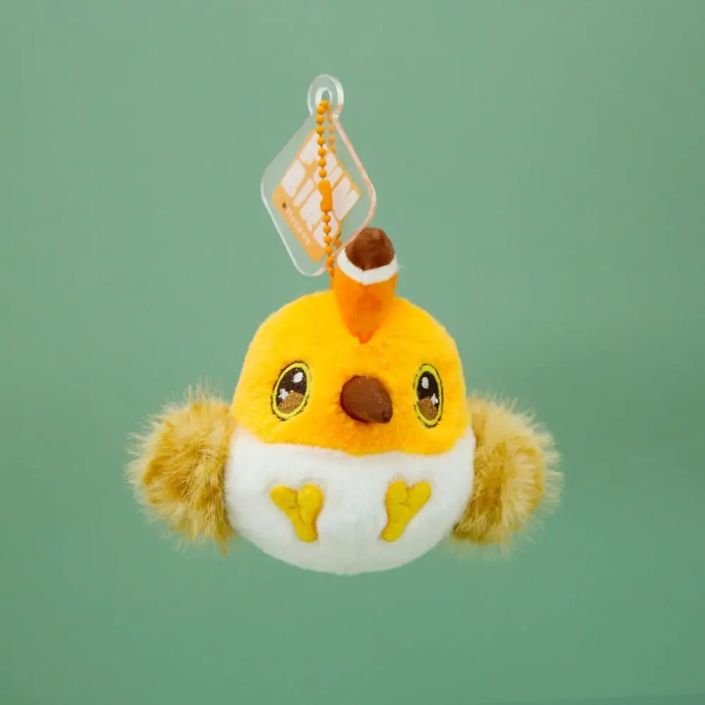 ผ้าฝ้าย PP จี้นกฮูกเต็มไปด้วยหิมะปุยเหมือนจริงพวงกุญแจ Hoopoe ตุ๊กตาสบายการ์ตูนไก่ฟ้าสีทองพวงกุญแจตุ๊กตา