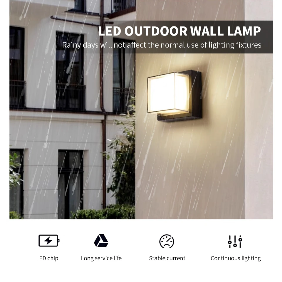 LED Wall Lamp 6W 12W Modern Motion Sensor Indoor/Outdoor Wall Light AC85-265V Waterproof IP66 For Garden Street Decoration