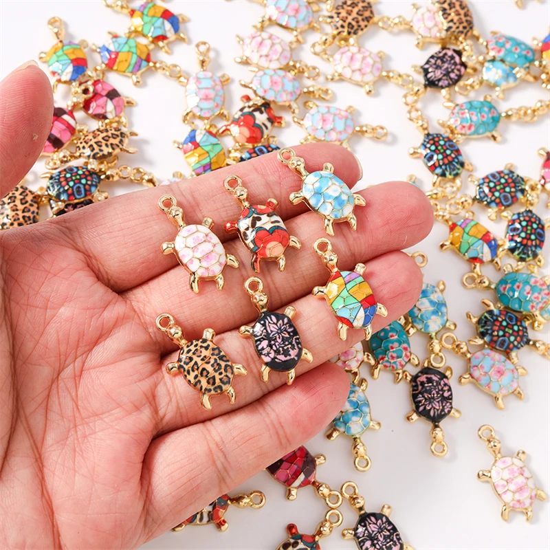Duarte 20 Teile/los Nette Bunte Emaille Tier Schildkröte Charms Anhänger für Die Herstellung Von DIY Ohrringe Halsketten Armband Schmuck Erkenntnisse – Detail 3