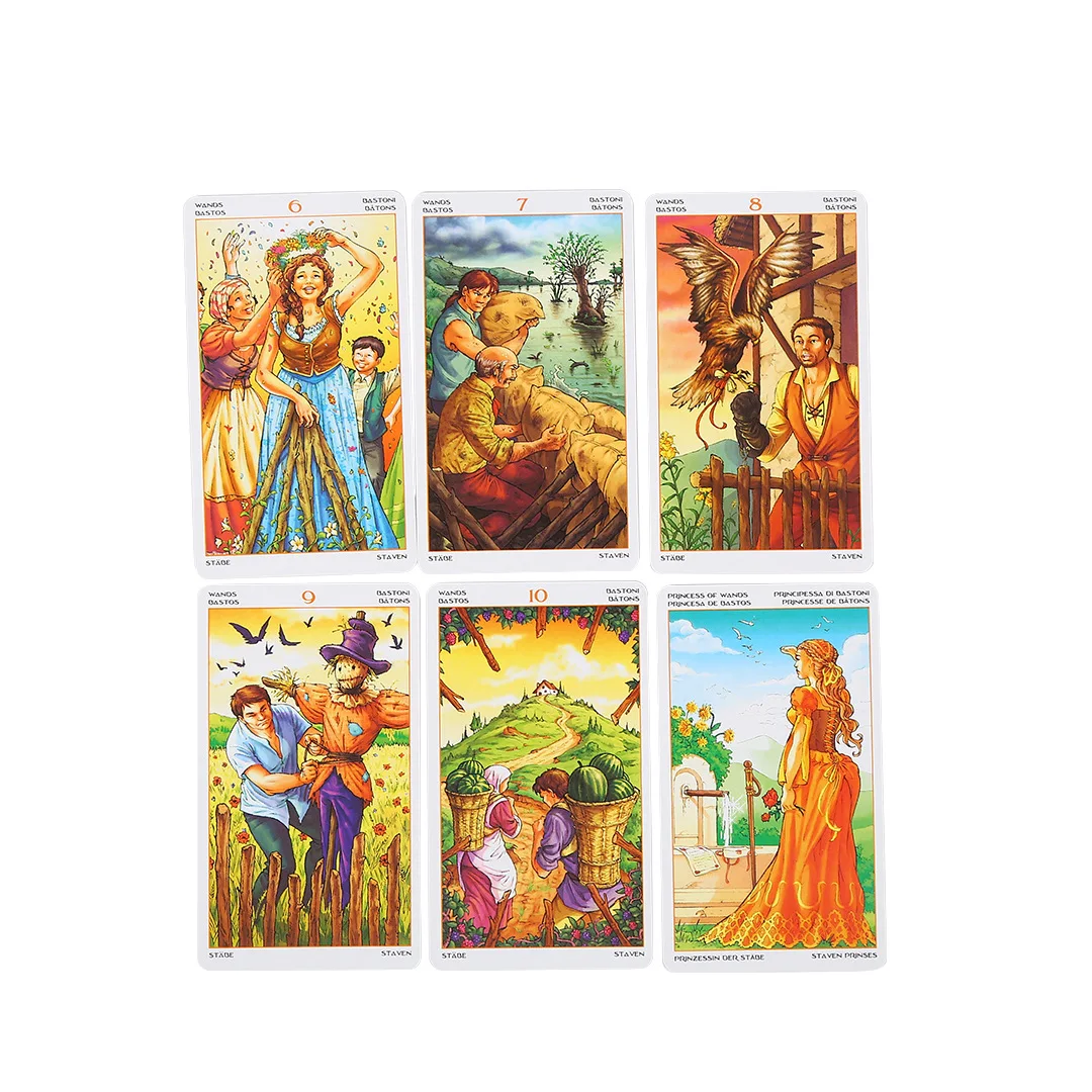 Hot Sale 78 Cards Wheel Of The Year Tarot Cards Game Full English Friends Party Board Tarot Game Divination Fate Game Card