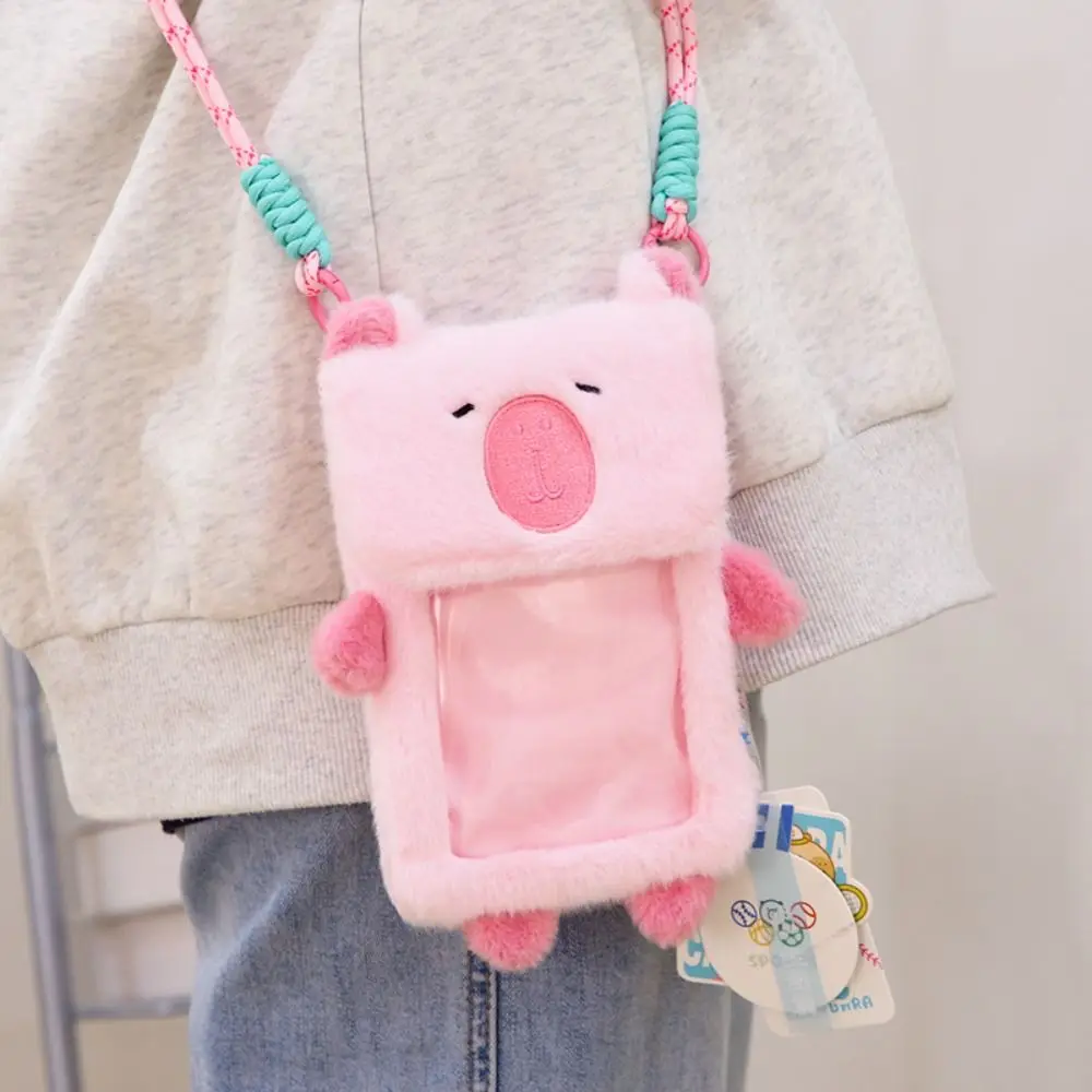 Animal Cartoon Sports Capybara Plush Shoulder Bag Large Capacity Stuffed Capybara Crossbody Bag Cute Cotton Cartoon Handbag