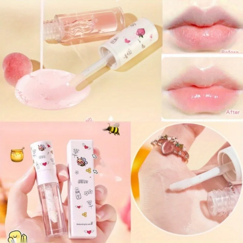 Glass Mirror Transparent Lip Oil Plumping Moisturizing Lip Gloss Waterproof Hydrating Jelly Lips Care Lip Balm Makeup