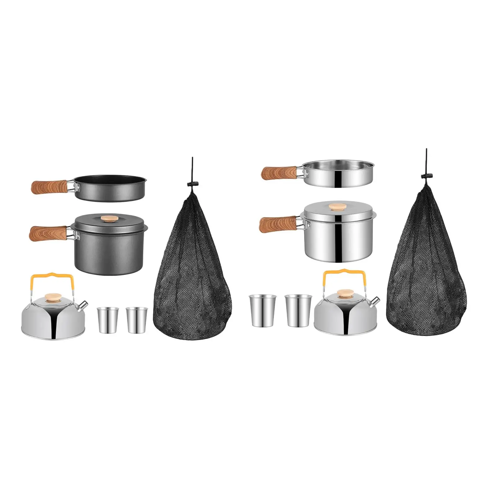 5x Camping Cookware Set Camping Cooking Utensils Drink Cup Camping Pot Frying