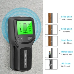 Wall Scanner 5 In 1 Metal Detector Professional Find Metal Wood Studs Electric Box Finder AC Voltage Live Wire Detect