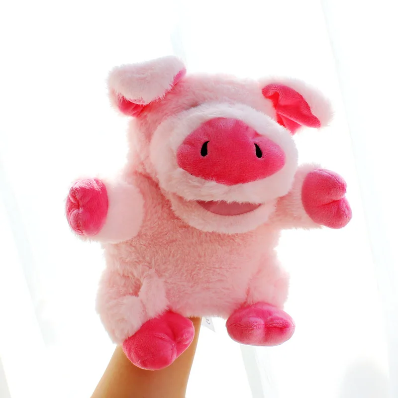 

Farm Animal Hand Puppet Ping Pig With Open Mouth Stuffed Plush Toy