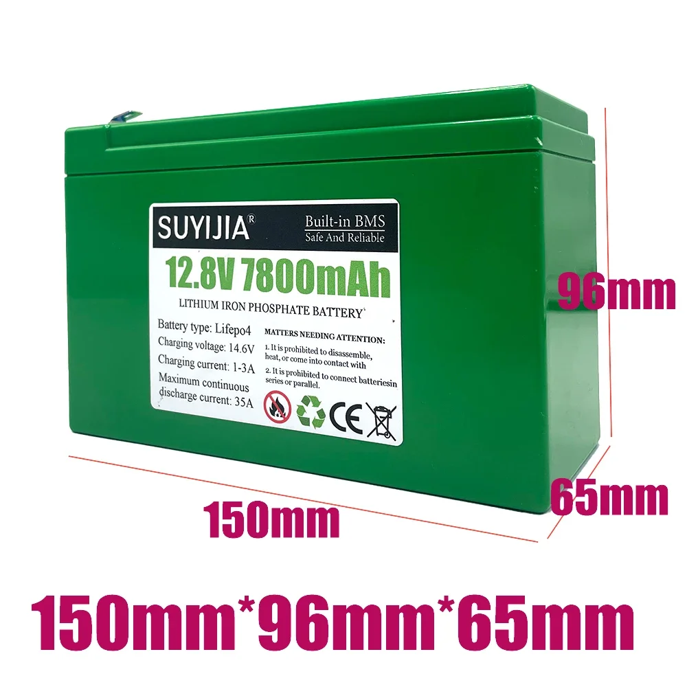 12.8V 7800mAh LifePo4 Battery Pack 32700 4S1P  Rechargeable Battery BMS for Power Supply Solar Energy Storage Model Car