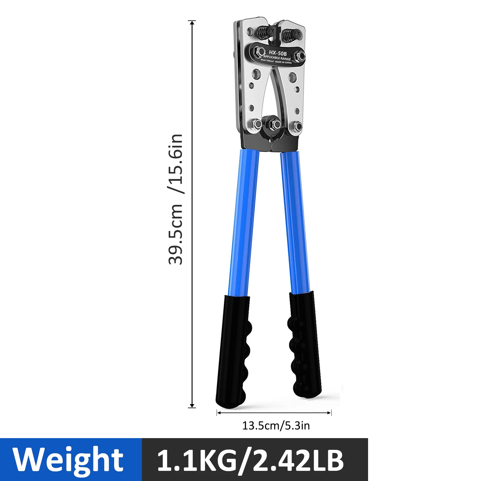 HX-50B Drahtcrimpzange 6-50mm²/AWG 10-1/0 Rohrklemmen-Crimper Sechskant-Crimpwerkzeug Batteriekabel-Ösenzange Handwerkzeug Crimpzange – Detail 6