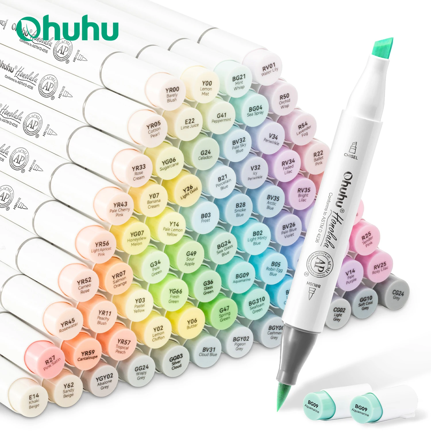 

Ohuhu Honolulu 96 Pastel Colors Marker Pen Set Alcohol Art Markers Refillable Dual Tips Sketching Drawing Manga School Supplies