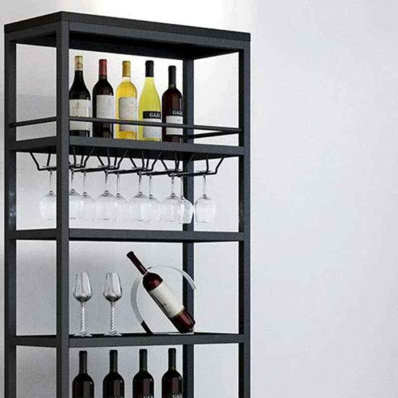 Storage Cabinet Furniture Display Bottle Wine Bar Drinks Shelf Wall Mounted Botellero Vino Mini Club Industrial Buffet Metal