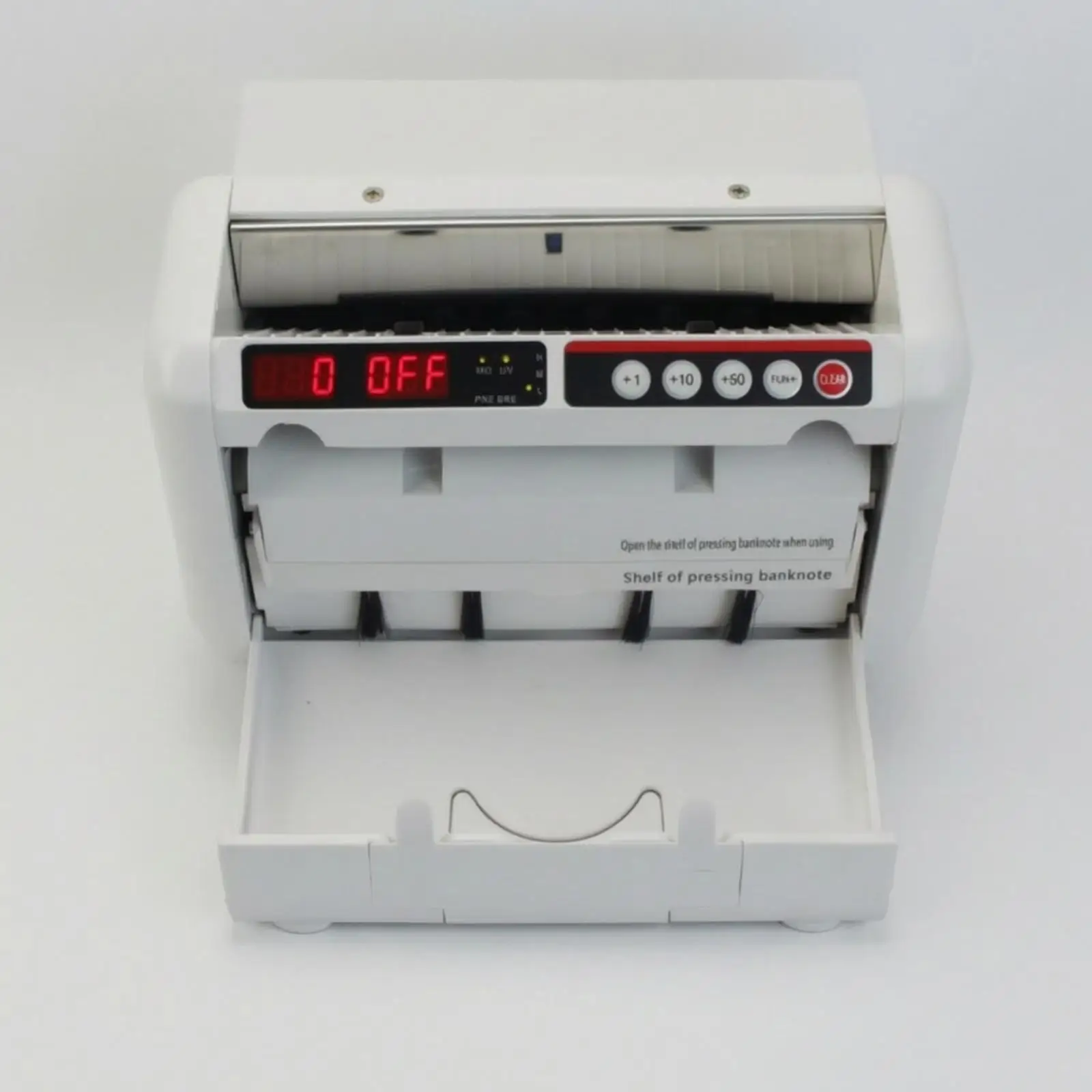 Lightweight Currency Tallying Device with Red Digital Display for Counterfeit Screening at Retail Counters