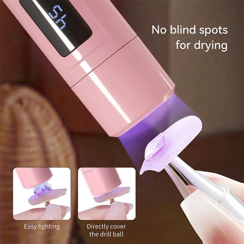 Torcia UV ricaricabile USB per unghie, asciuga unghie portatile per la polimerizzazione dello smalto per unghie in Gel, Mini lampada a Led UV per unghie