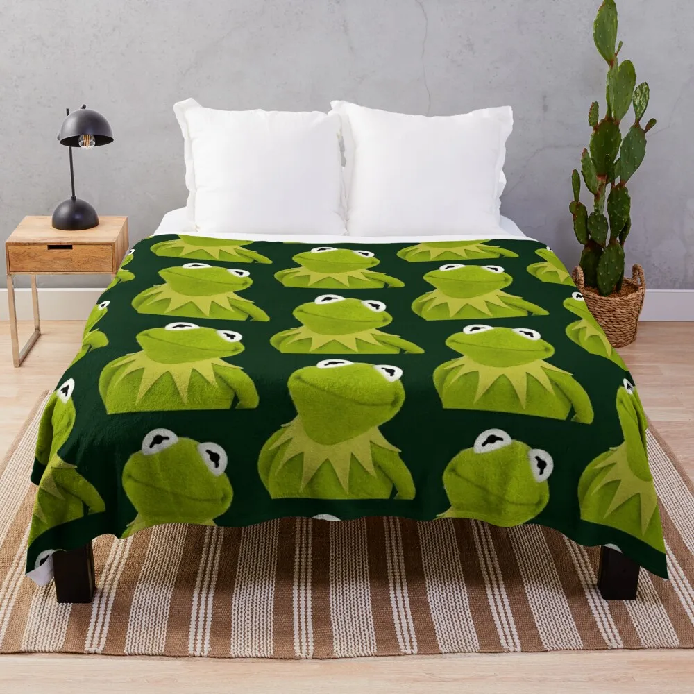 kermit the frog Throw Blanket Sofas Shaggy Blankets