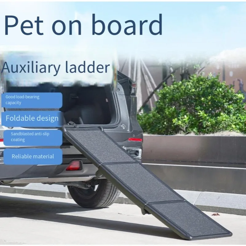Non-Slip Pet Ramp for Large Dogs, Foldable PP Car Pet Stairs, Anti-Slip Pet Step Ladder