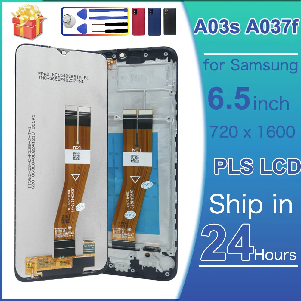 LCD for Samsung Galaxy A03S A037F LCD Display Touch Screen Digiziter Replacement for Samsung A03S A037F Phone LCD Screen