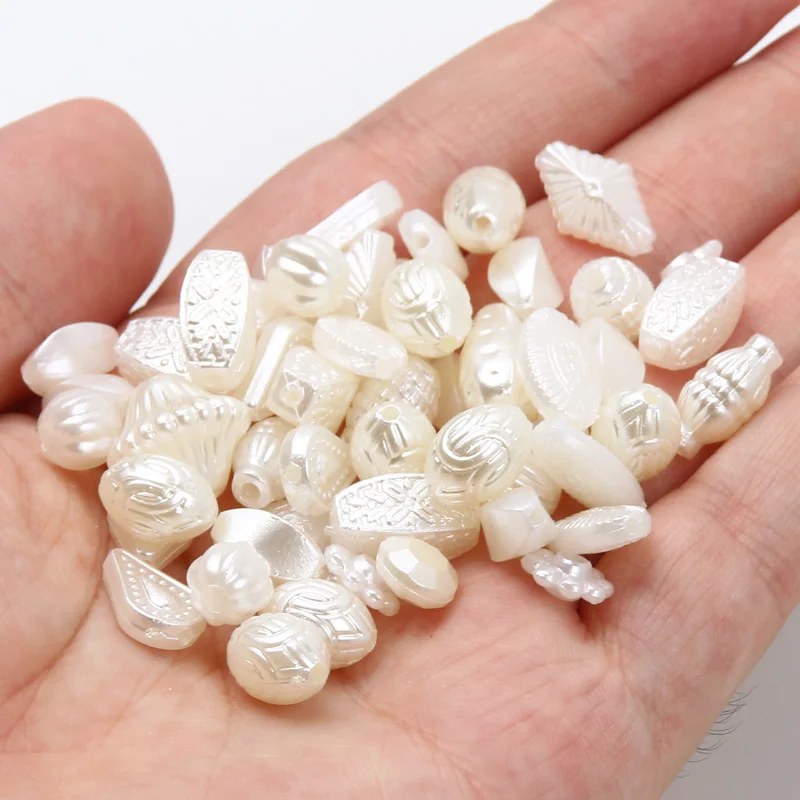 50pcs Acrylic Mix Shaped Loose Beads Cute Pearl Small Girl DIY Jewelry Making Bracelet Accessories