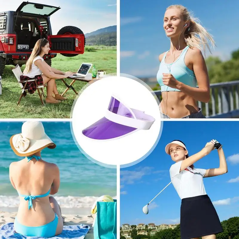 ผู้หญิงผู้ชายโปร่งใสฤดูร้อน Sun Visor Party Casual Clear ผู้ใหญ่ครีมกันแดดหมวก Sunhat หมวกกลางแจ้ง Unisex