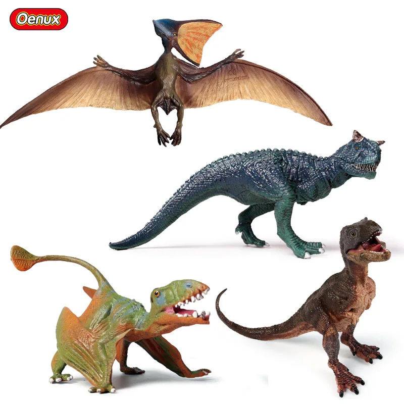 Prehistoric Jurassic Dinosaur Carnotaurus Figures Pteranodon Pterosauria T-Rex Cub Model Action Figures Dinossauro Toys