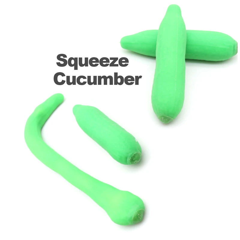 2Pcs Anti-Stress Toy Simulated Cucumber Stretching Vegetable Fruit Stress Relief Toy Kids Adults Gift Prop J161