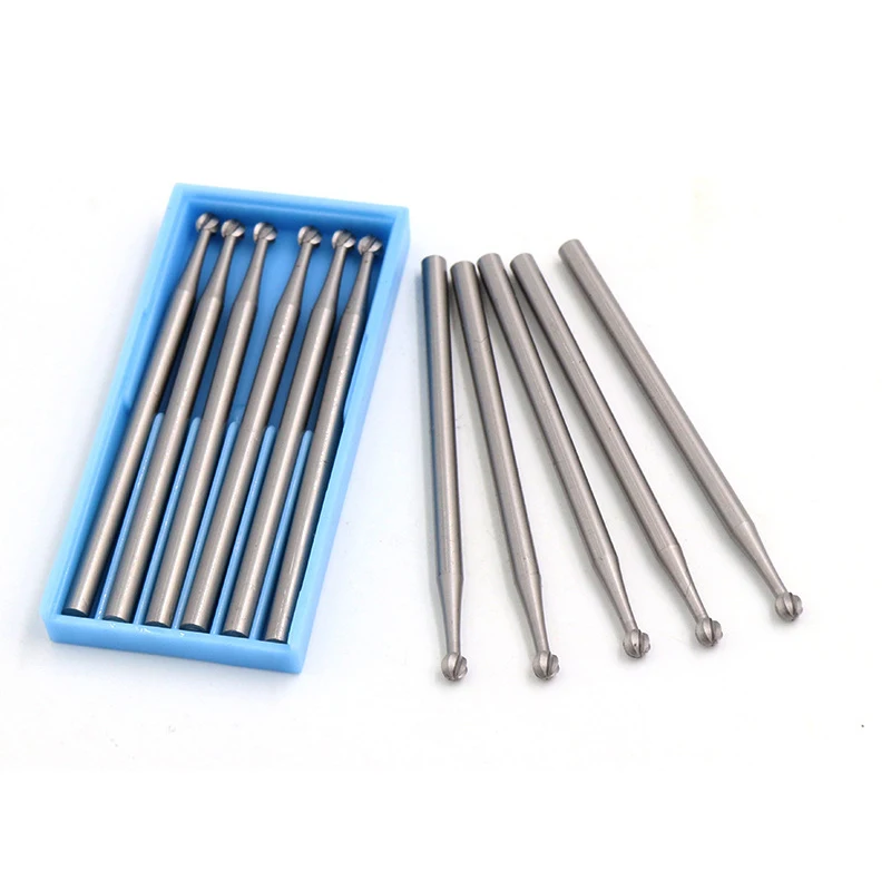 1pcs 0.6-2.3mm Ball Burs Tungsten Steel Engraving Carving Knife 2.35 Shank Olive Amber End Mill Router Bit Wood Milling Cutter