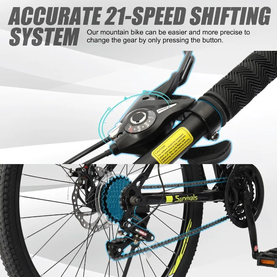 الدراجة الجبلية 24 26 27.5 بوصة الرجال النساء دراجة هوائية جبلية مع 21 سرعة دراجات الكبار مزدوجة مكبح قرصي شوكة تعليق وكربو عالي #4
