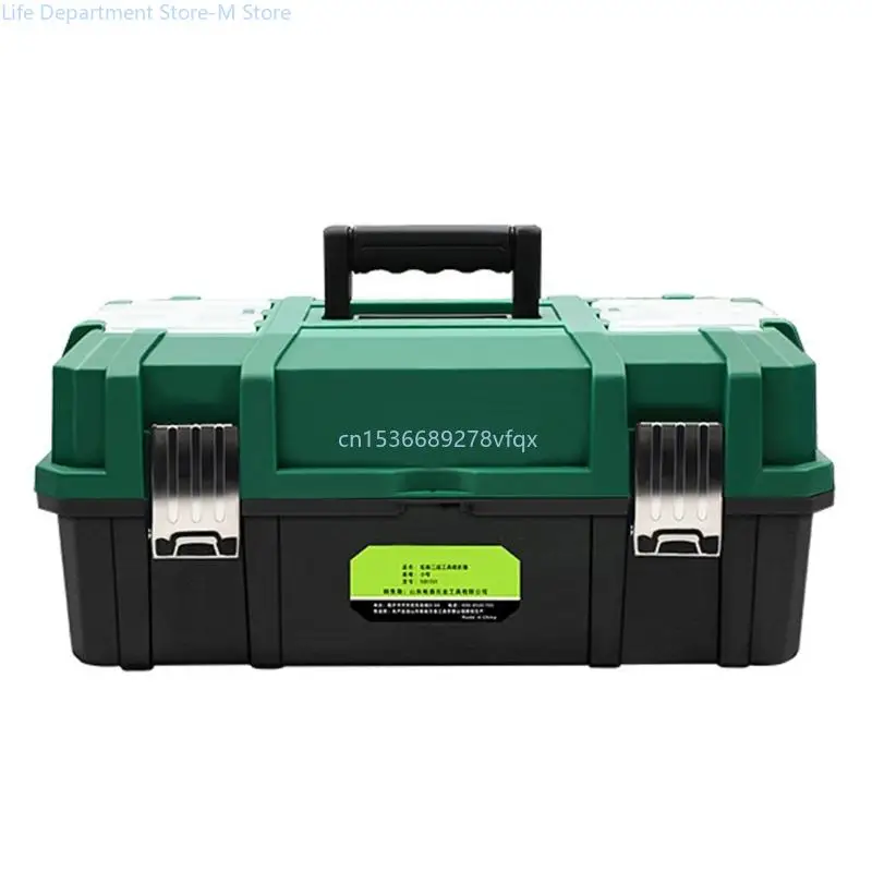 Heavy Duty Tool Organizers Storage Case With Lockable Lids, Ergonomic Comfortable Grip Handle, And Layered Compartments