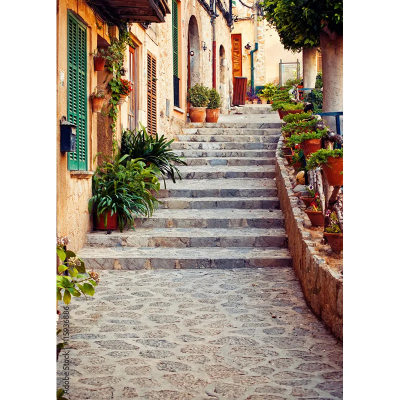 NITREE خمر الأوروبي عرض الشارع مشهد خلفيات للتصوير الفوتوغرافي الدعائم الزفاف صور الخلفيات استوديو JJD-06