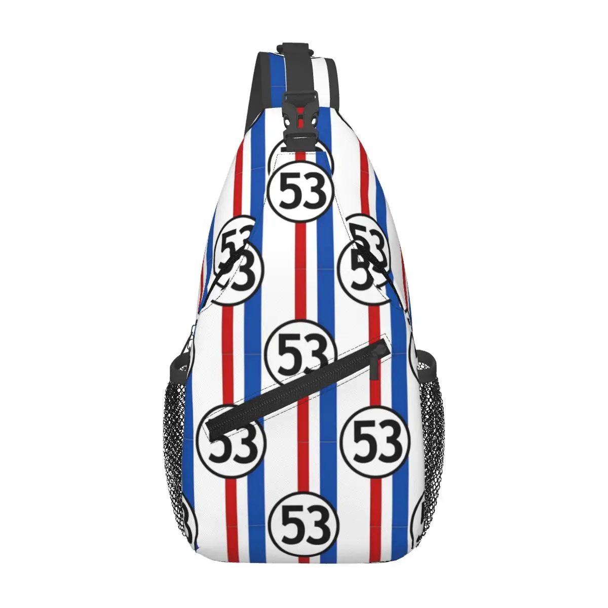 

Herbie 53 Car Racing Classic Crossbody Sling Bag Cool Chest Bag Movie Logo Shoulder Backpack Daypack Hiking Outdoor Sports Pack