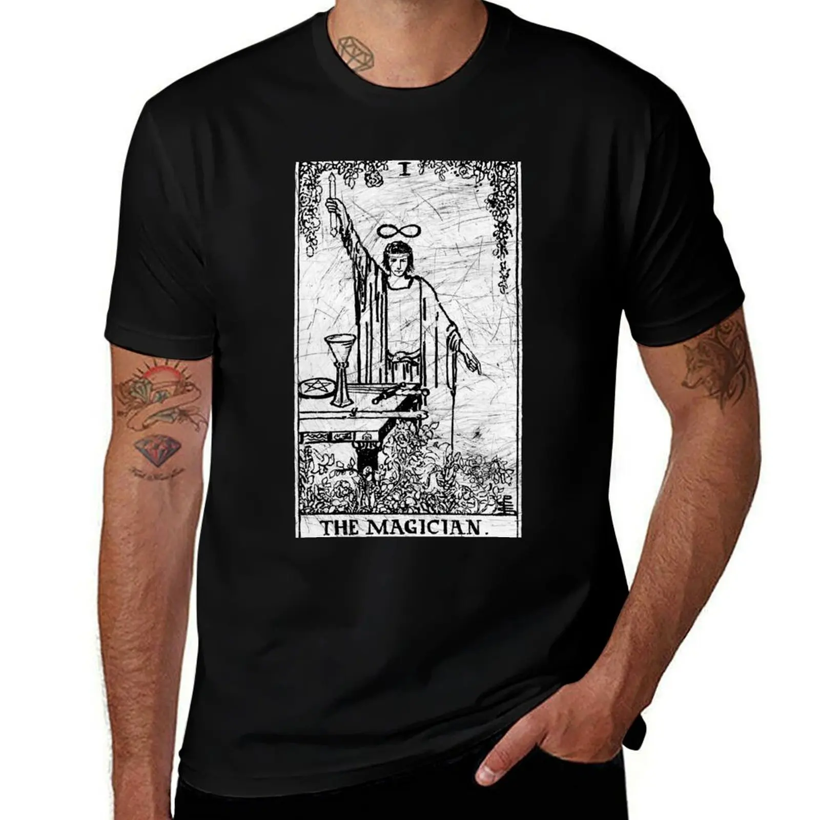 

The Magician Tarot Card - Major Arcana - fortune telling - occult T-Shirt man t shirt designer funny t shirts dark humor T-Shirt