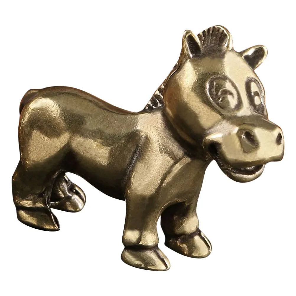 

Brass Horse Statue Miniature Animal Decoration Figurine Creative Desktop Ornament Small Decorative PieceVintage Brass Craft