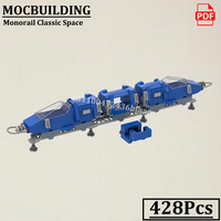 Classic Monorail Space Bricks Model Moc MOCBUILDING Space Tram Blocks Roller Coaster Rails Construction Toys Gift
