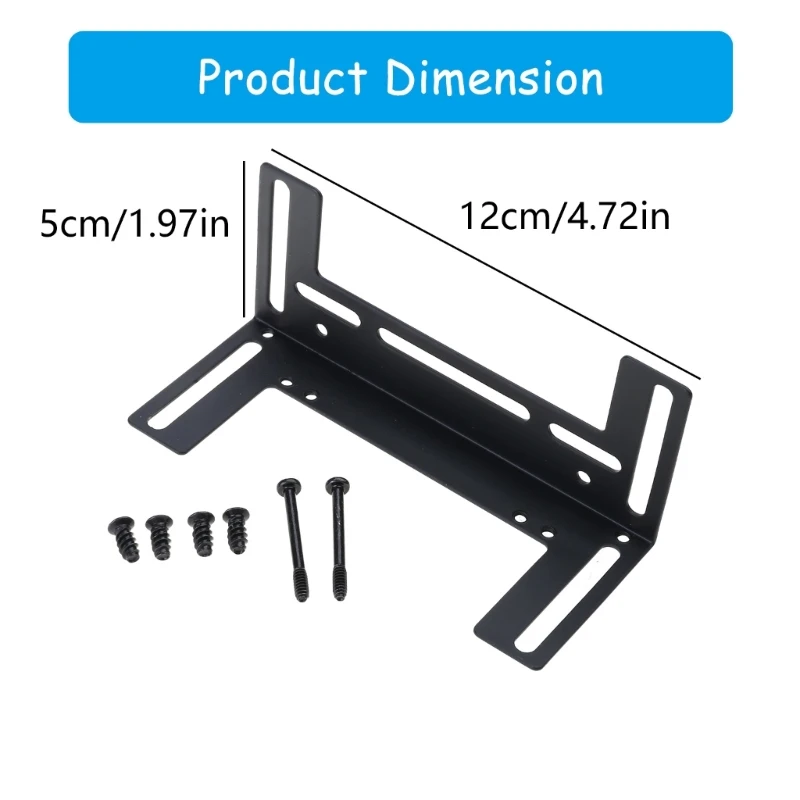 Dukungan Kipas Pendingin Komputer, Tempat Pompa Air Logam, Braket Pemasangan Hitam 120x50x50mm