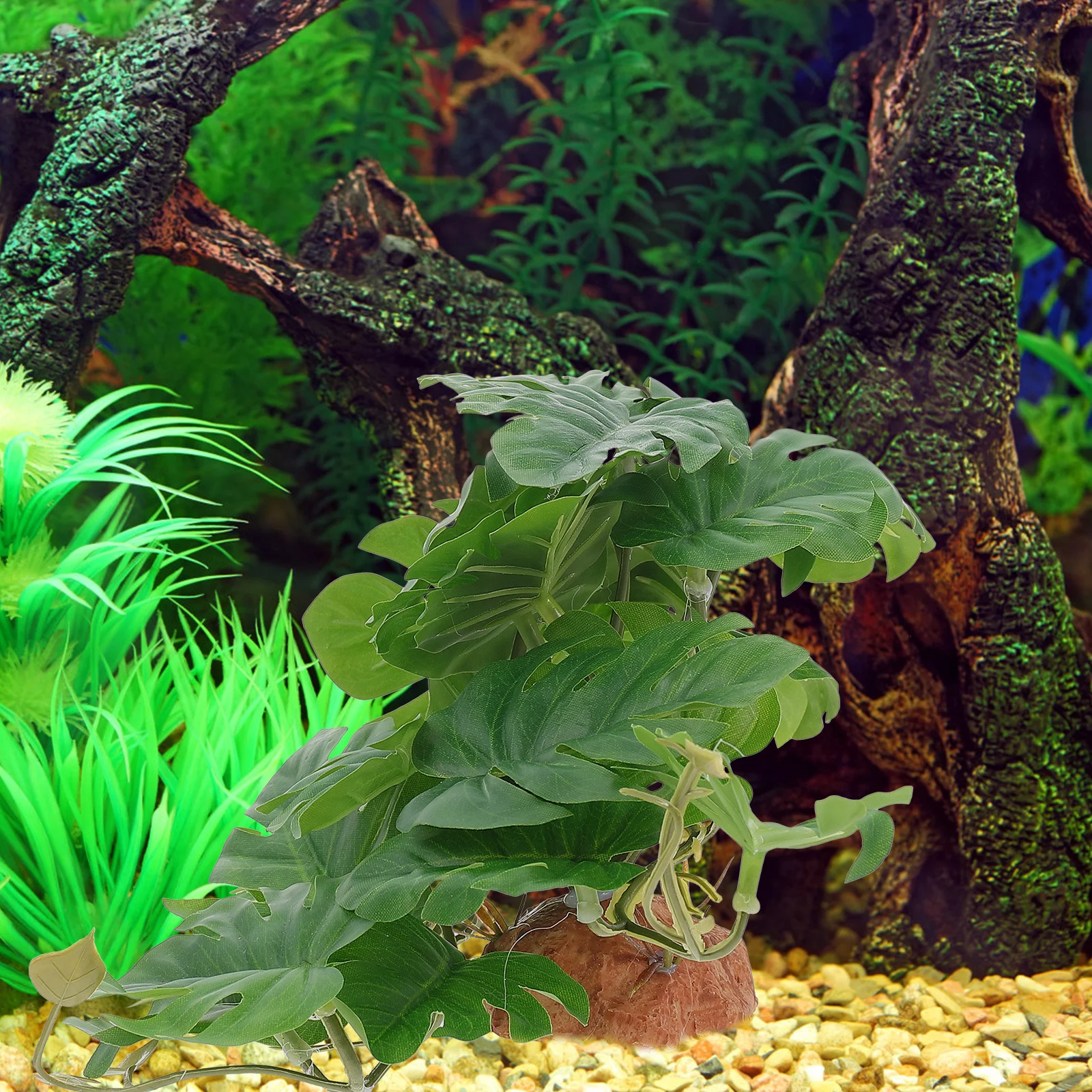 

Reptile Plant Decor Artificial Reptile Terrarium Resin Plastic Realistic Safe Durable Easy Install Landscape Decor