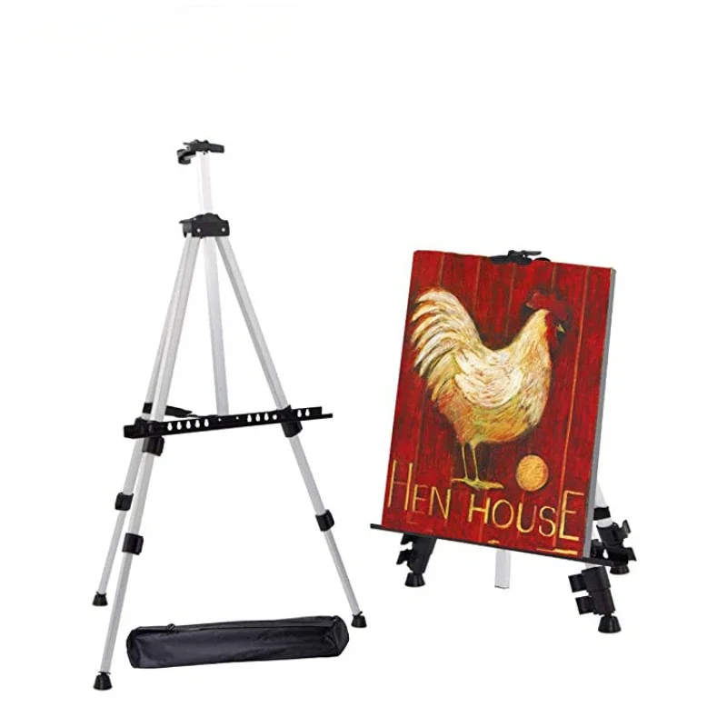 Art Painting Artist Easel Stand, Portable Adjustable Aluminum Metal Tripod Display Ease,Table-Top/Floor Drawing and Displaying