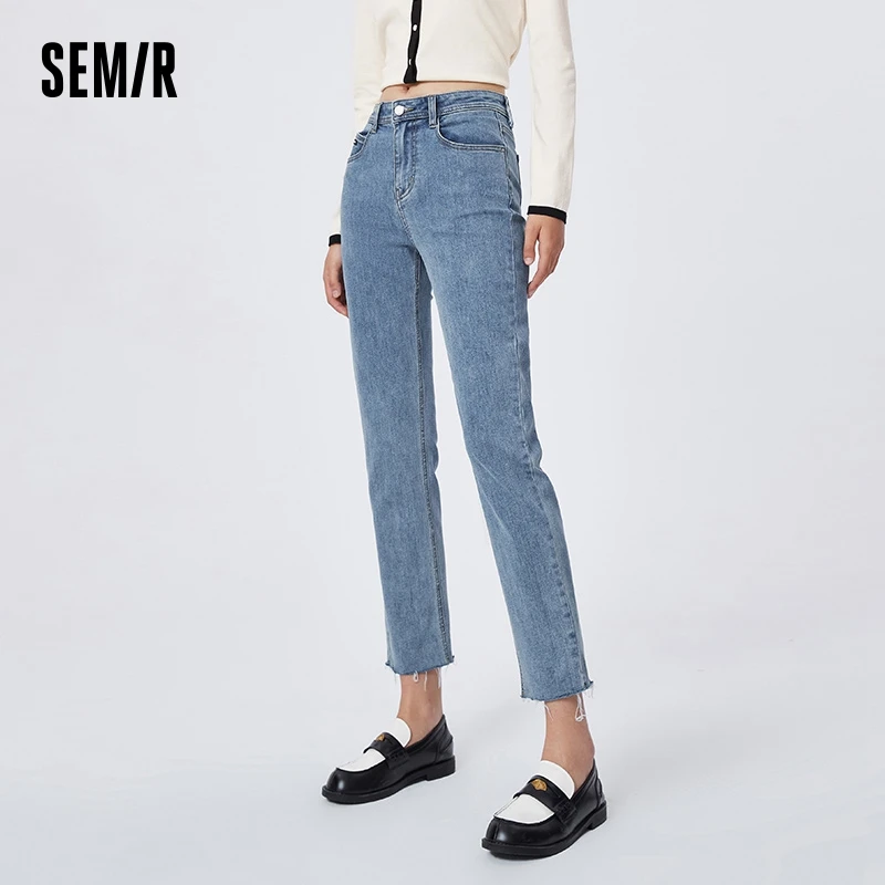 Semir Jeans Women 2023 Spring New Fashion Soft Comfortable Straight Pants