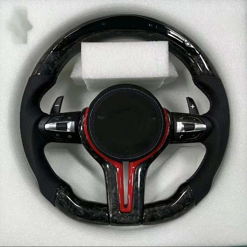 Volante per auto sportiva M personalizzato per F20 F25 F26 F30 F32 E60 M3 M5 M6 Volante in pelle con riscaldamento a vibrazione