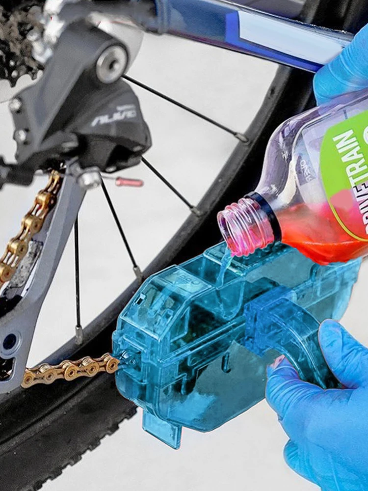 AliExpress Portable Bicycle Chain Cleaner Bike Brushes Scrubber Wash Tool Mountain Cycling Cleaning Kit Outdoor Accessory Chains Cleaning