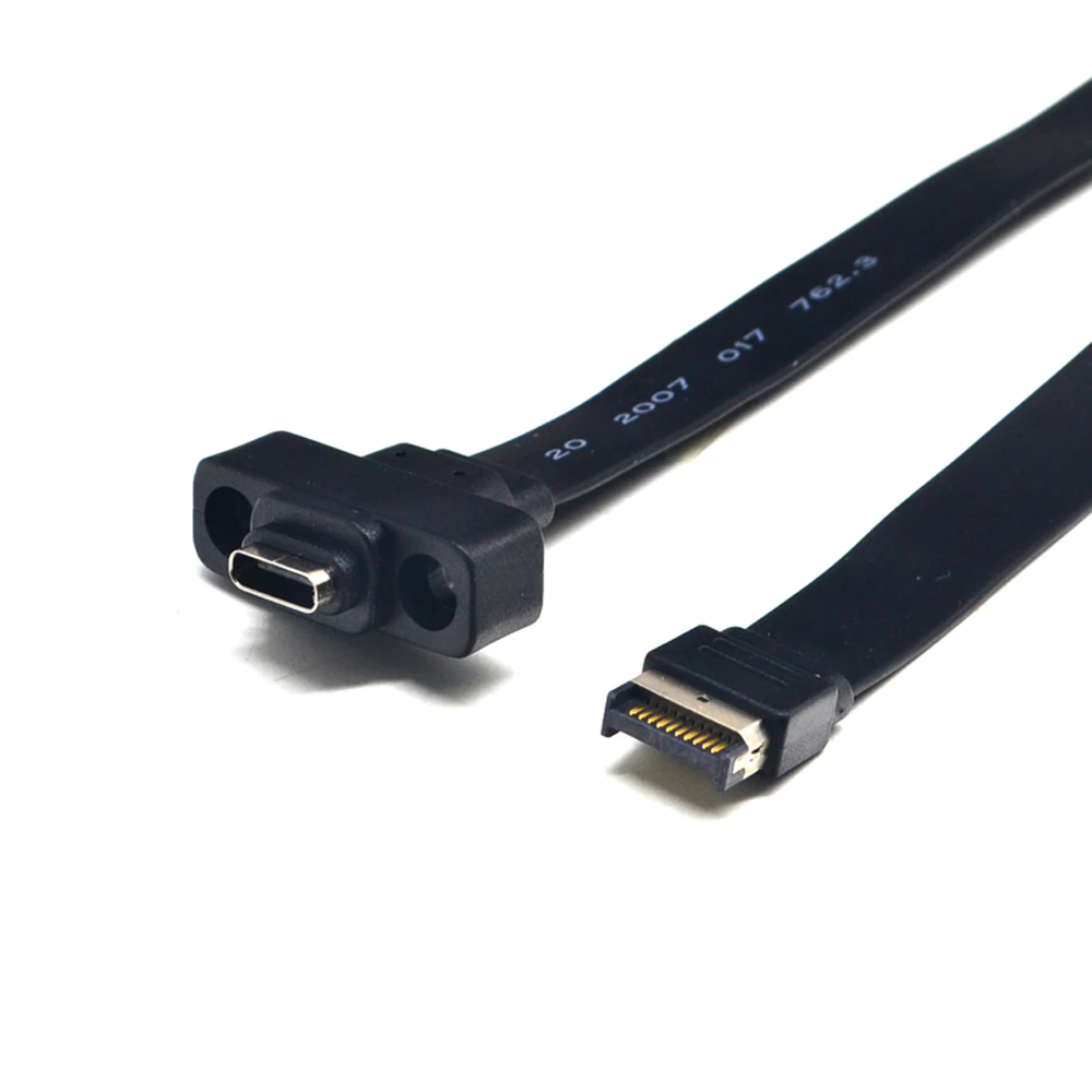 Connectors USB 3.1 Front Panel Type E to Type C Extension Cable Gen 2 10Gbps Internal Adapter Cable with 2 Screws 30cm/50cm/80cm