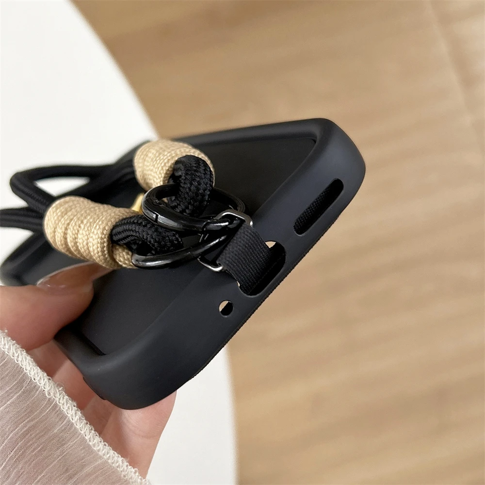 الفاخرة ثلاثية الأبعاد الحب القلب الحبل جراب هاتف لجوجل بكسل 7 8 9 برو XL 8A سلسلة المعصم حزام اليد للصدمات لينة بولي TPU غطاء وقائي