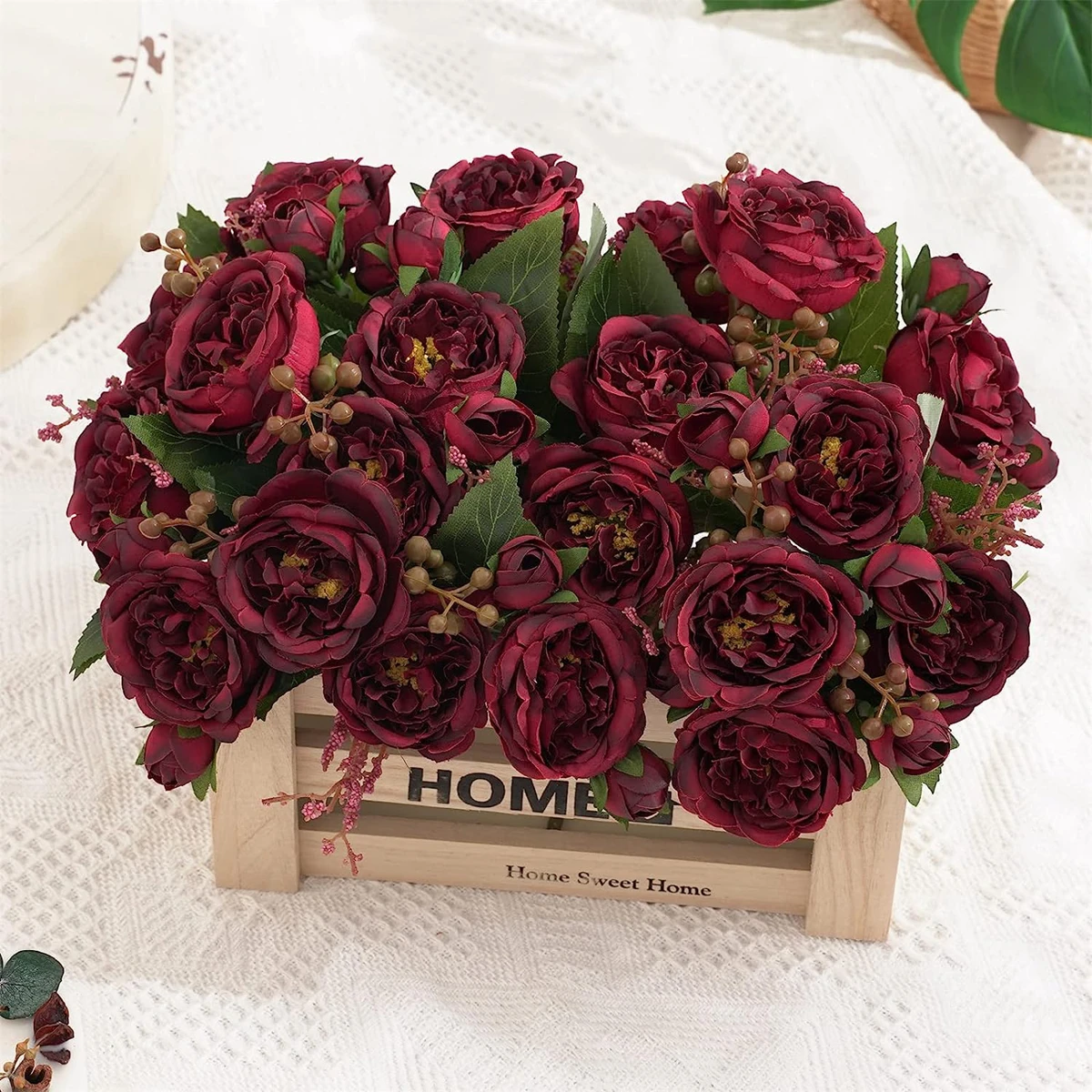 1/4 stücke Künstliche Blumen Pfingstrose Hause Hochzeit Zimmer Dekor Festival Party Girlande Material Diy Geschenk Box Innen Einrichtung Seide Rose