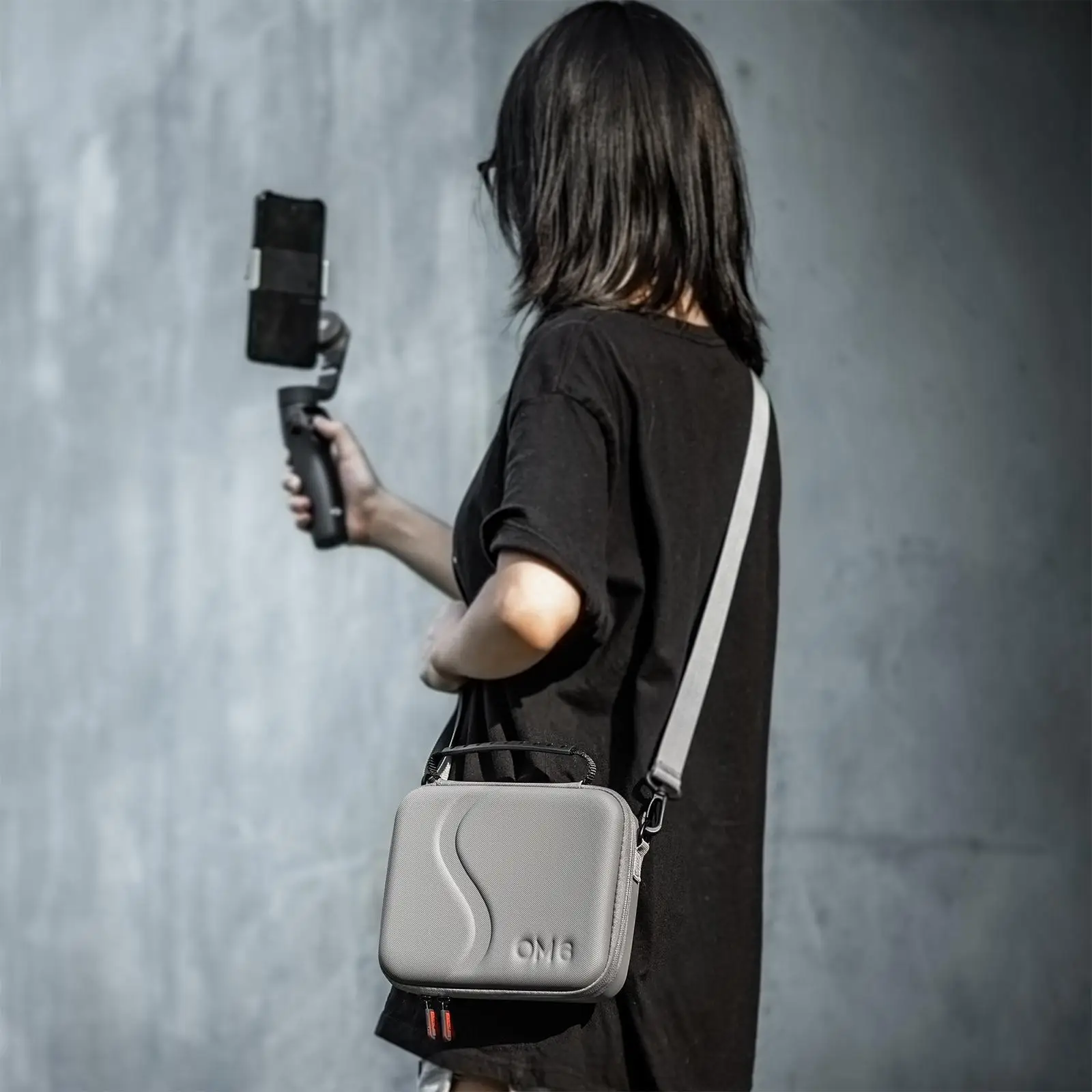 Estojo de transporte portátil para dji osmo mobile 6, bolsa de armazenamento gimbal portátil com alça de ombro, bolsa rígida anti-queda à prova de poeira b5s1