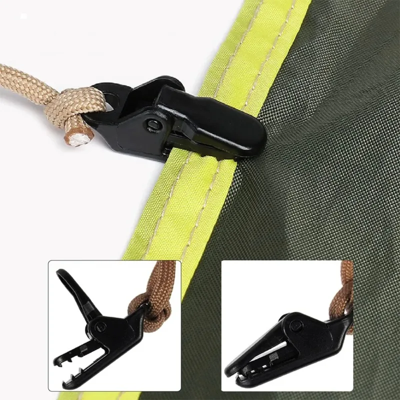 Tarpaulin Clip Tent Canopy Clip Buckle Outdoor Wind Rope Clamps Reusable Awning Mountaineering Camping Accessories Equipment