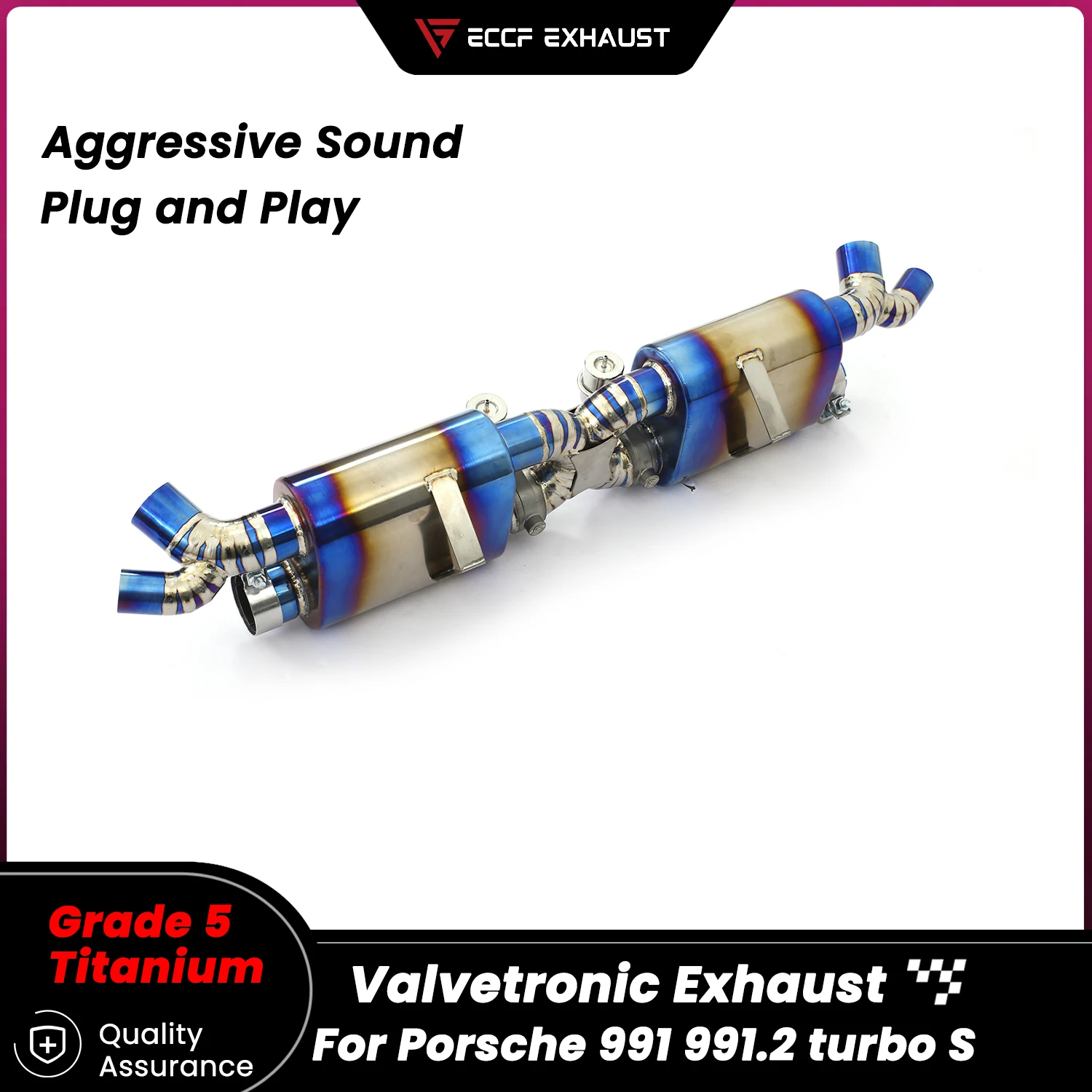 

Sporty Pneumatic Valve TItanium Catback Exhaust for Porsche 991 991.2 turbo S Aggressive Exhaust Sound Performance Upgrade