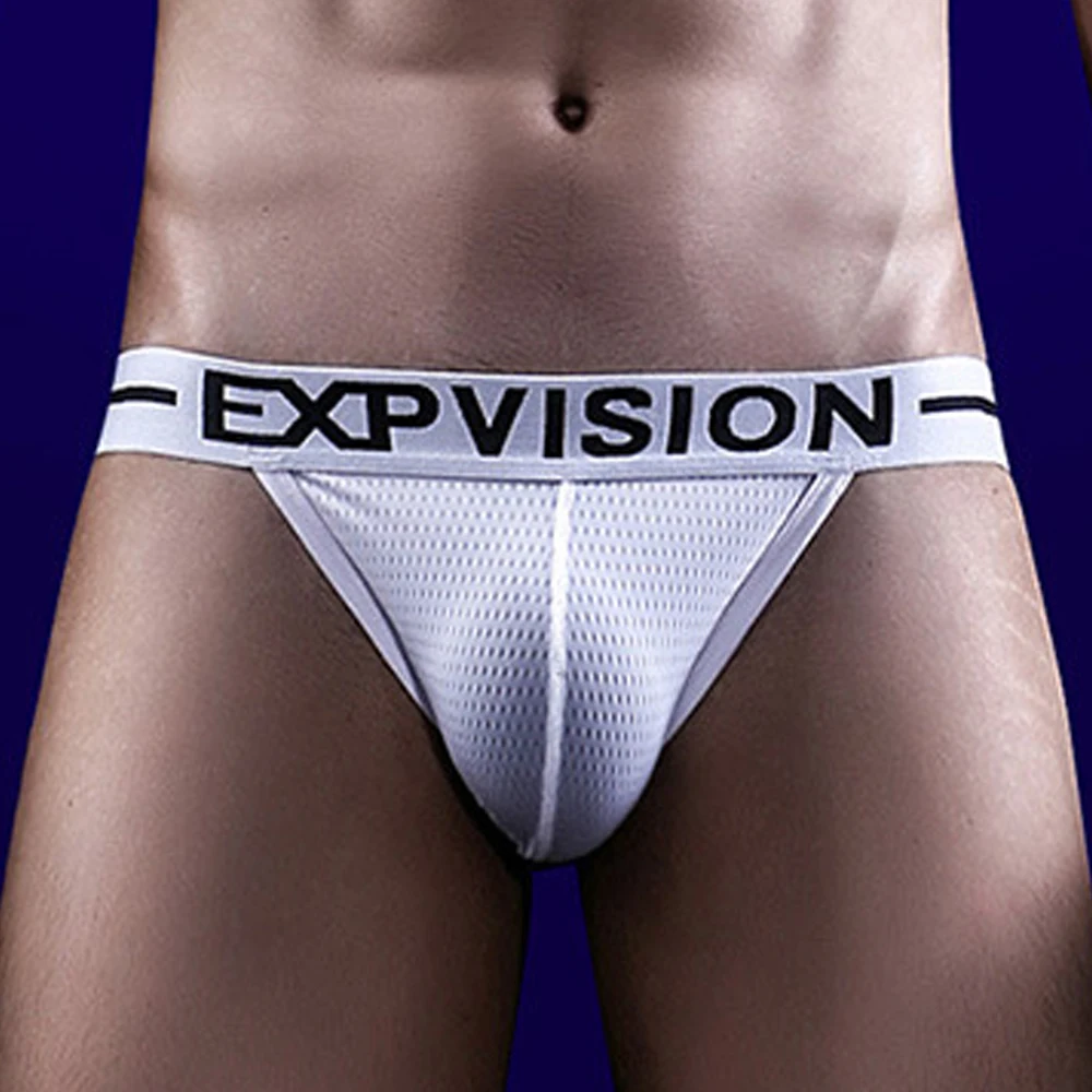 

Sexy Men Jockstrap Gay Underwear Pouch Thongs G String Lingerie Open Butt Panties Low-Waist Sissy Jock Strap Underpants Briefs