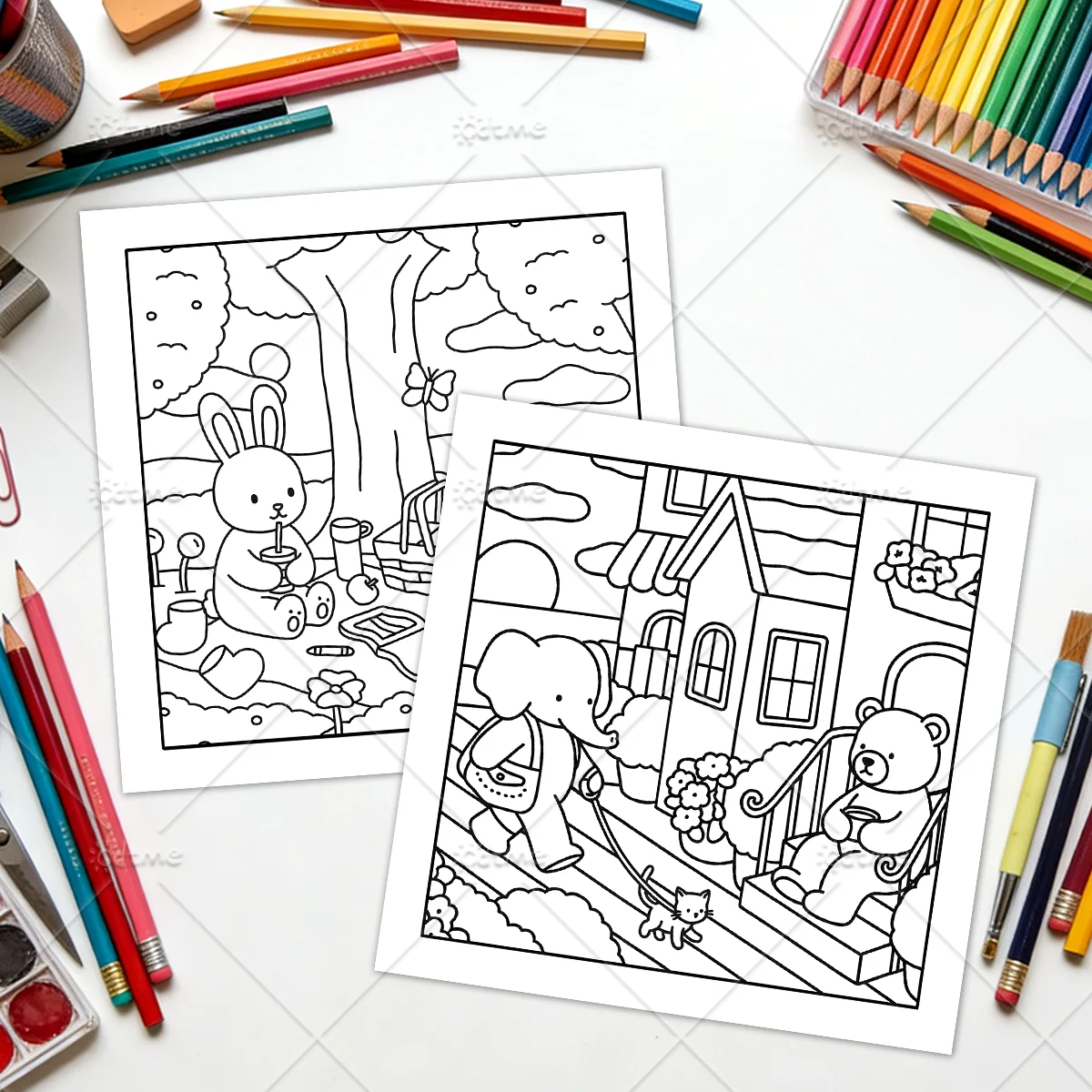 VIER JAHRESZEITEN Malbuch für Erwachsene mit niedlichen, gemütlichen täglichen Aktivitäten zur Entspannung (Cozy Spaces Coloring) – Detail 7