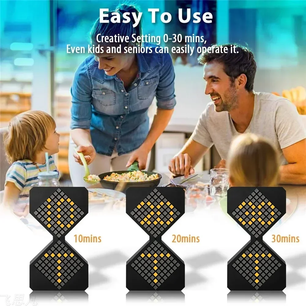 

DIY Digital Hourglass Birthday Gift Toys Game Kids Cyber Hourglass Electronic Hourglass Cyber Style Sense of Technology Glow