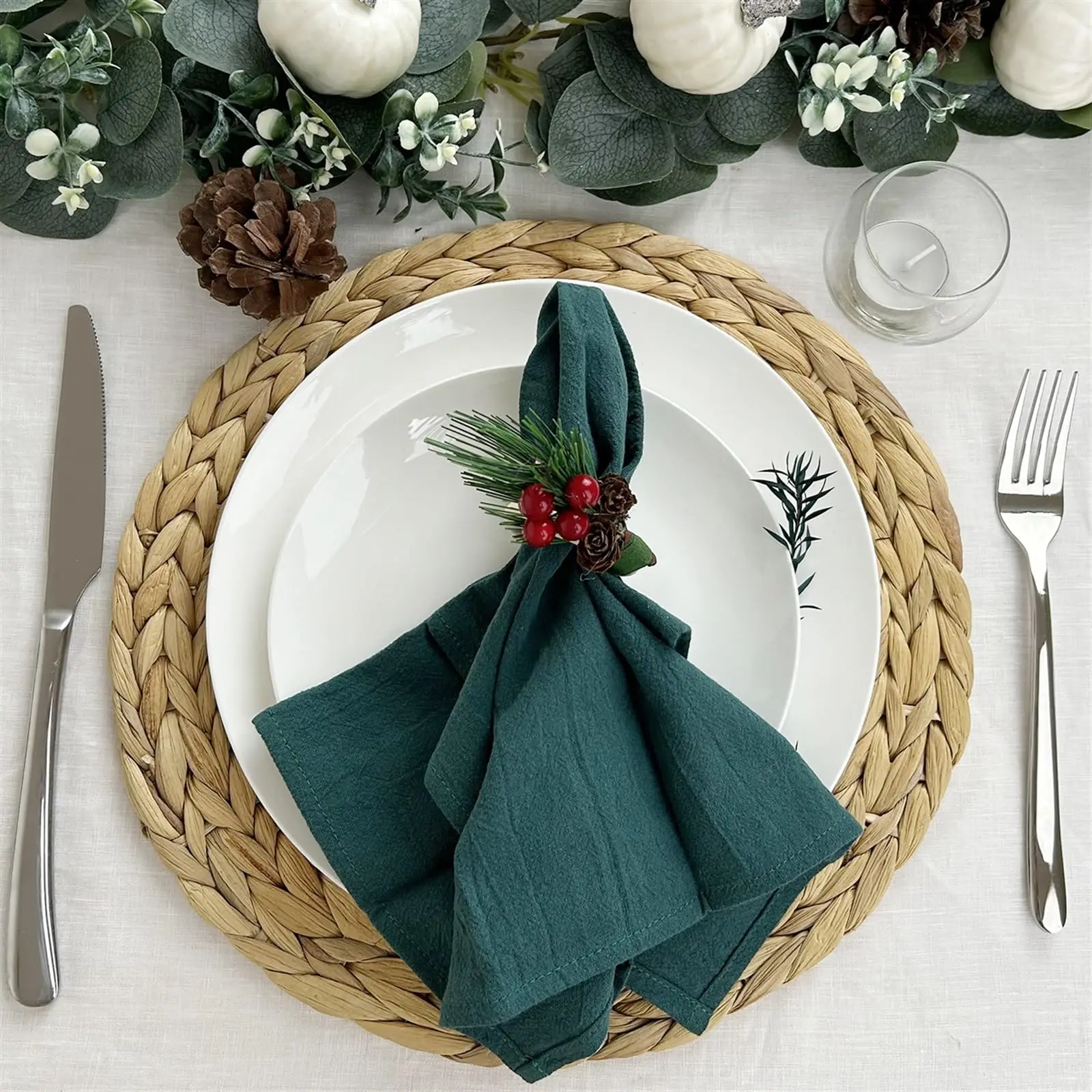 

4PCS-Washable 30X45CM Cotton Cloth Napkins Table Mat Wedding Party Home Dinner Kitchen Hotel Banquet Decor Table Napkins